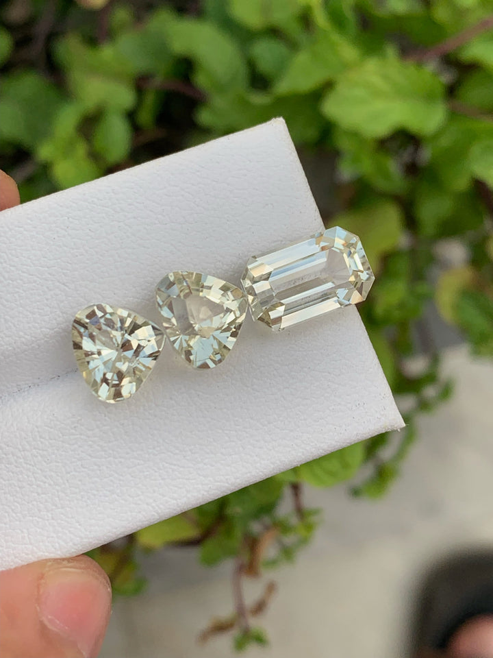 Natural yellow Kunzite set Gemstones - 15.05 Carats
