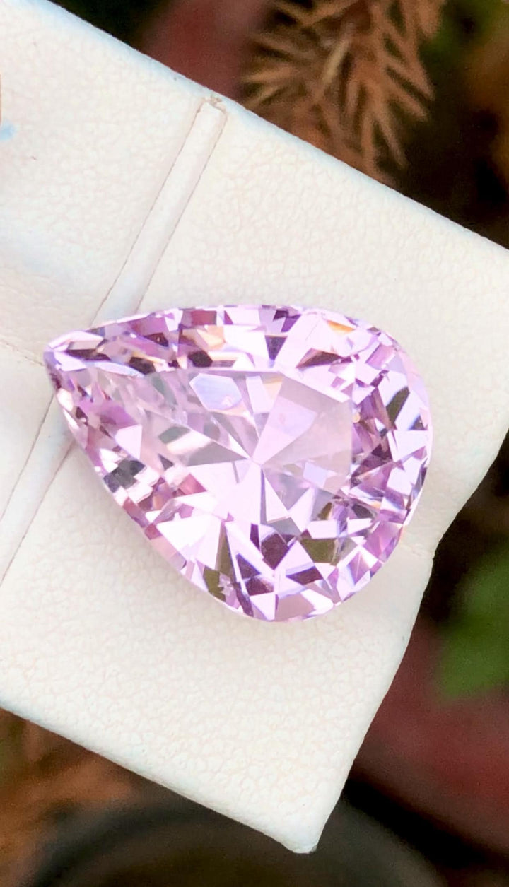 Pink Kunzite Gemstone: 22 CT Pear Shape, Afghanistan