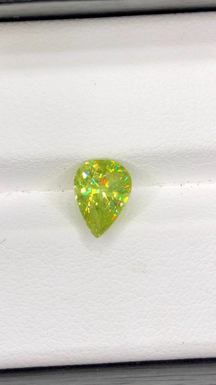 Pear Shape Sphene Gemstone: Natural Titanite, 1.60 CT