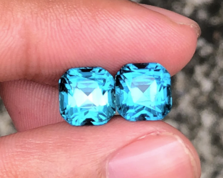 Blue lagoon Tourmaline Stone pair 6.90 CT