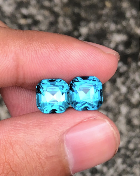 Blue lagoon Tourmaline Stone pair 6.90 CT
