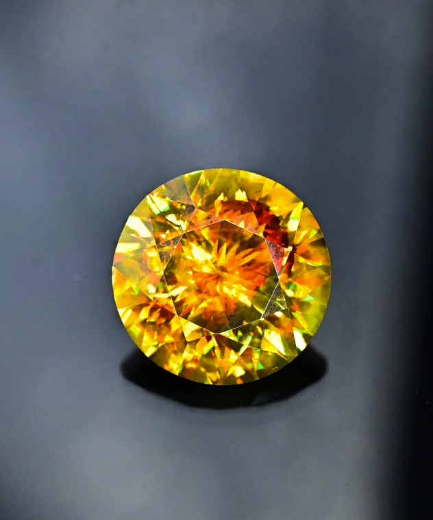 5.85ct Round Fire Sphene – AAA Grade Natural Titanite Gem from Skardu, Pakistan
