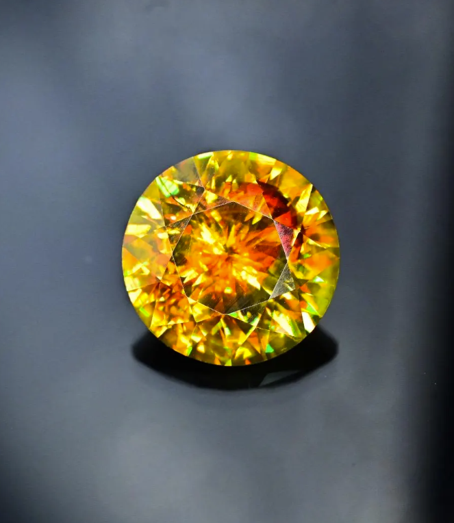 5.85ct Round Fire Sphene – AAA Grade Natural Titanite Gem from Skardu, Pakistan