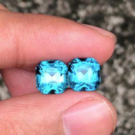 Blue lagoon Tourmaline Stone pair 6.90 CT