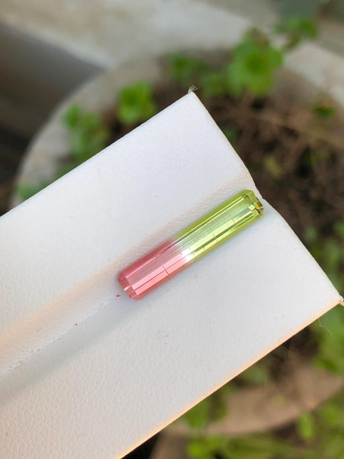 Watermelon Tourmaline Gemstone: Emerald Cut Bi-Color Jewelry Stone, 4.30 CT