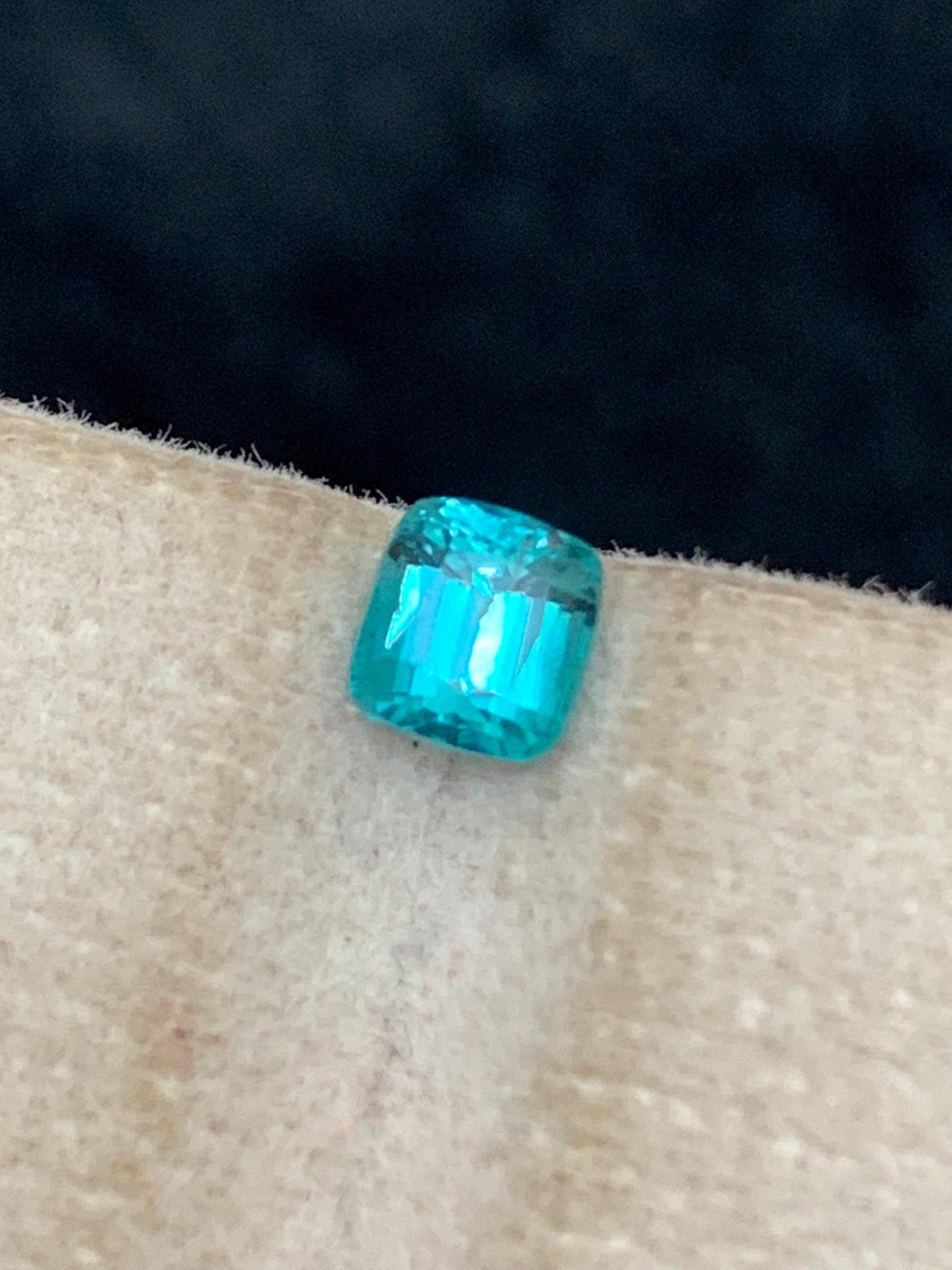 Neon Blue Lagoon Tourmaline Stone: Cushion Cut Gemstone, 0.60 CT