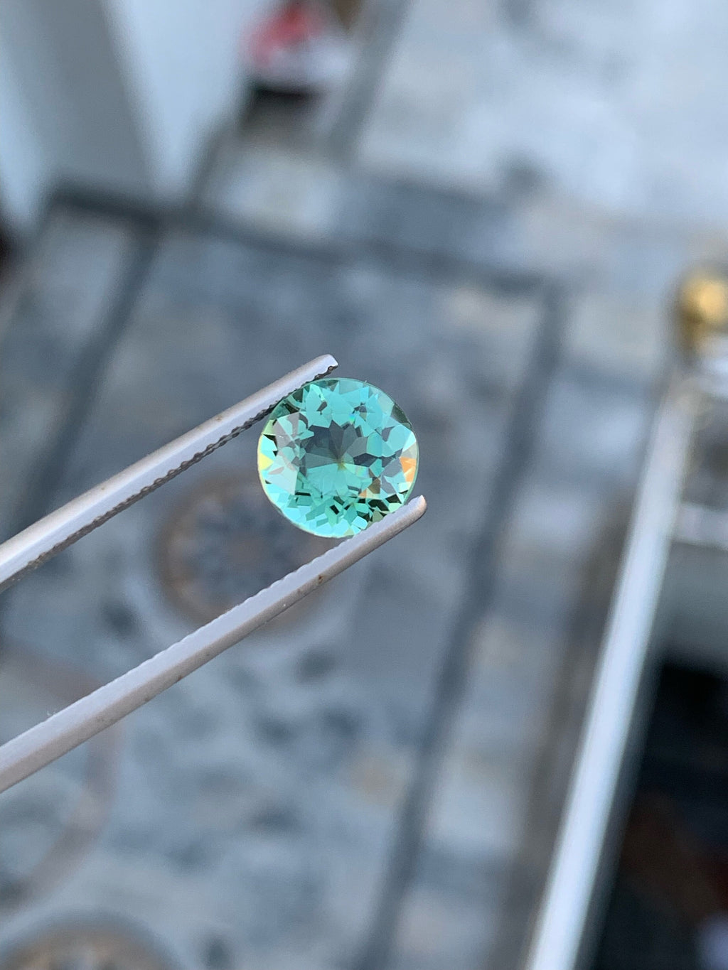 Seafoam Green Tourmaline Gemstone: Round Cut, Afghanistan Origin (08x08x04 MM)