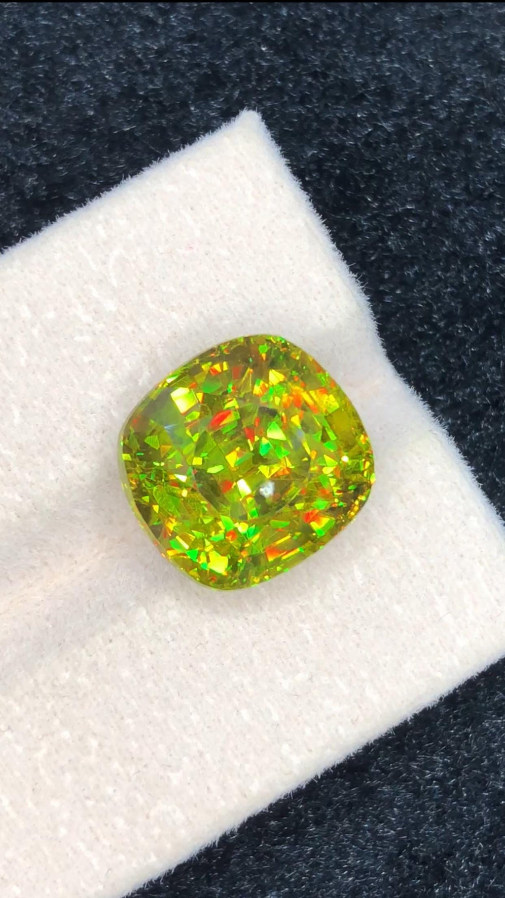 Green Sphene Gemstone: 11.50 Carat Cushion Cut Collector's Stone