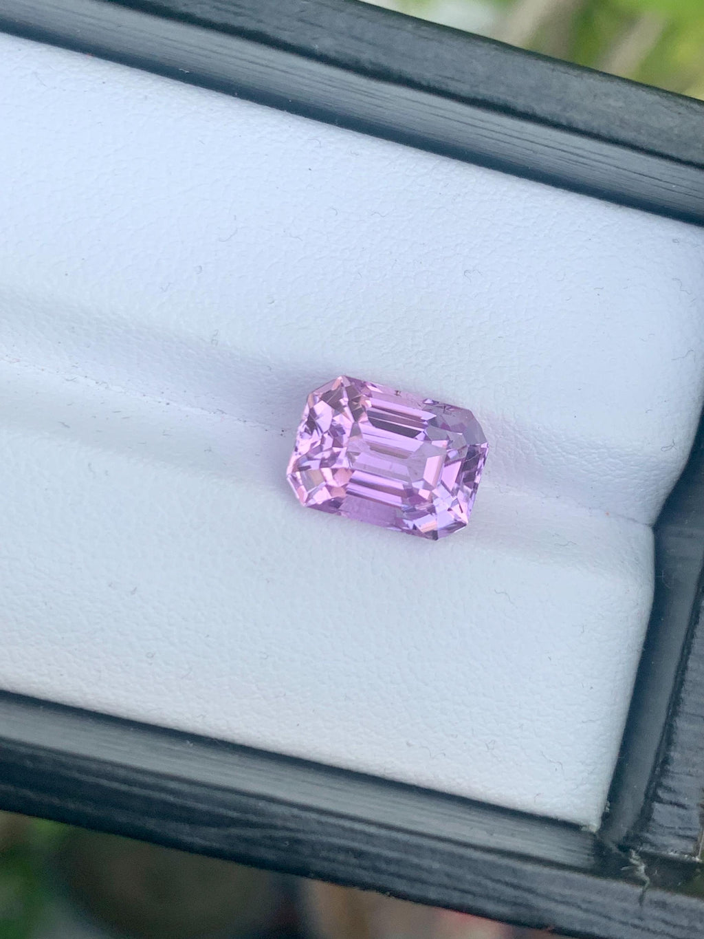 Light Pink Kunzite Gemstone: 4.60 CT Emerald Cut, Afghanistan