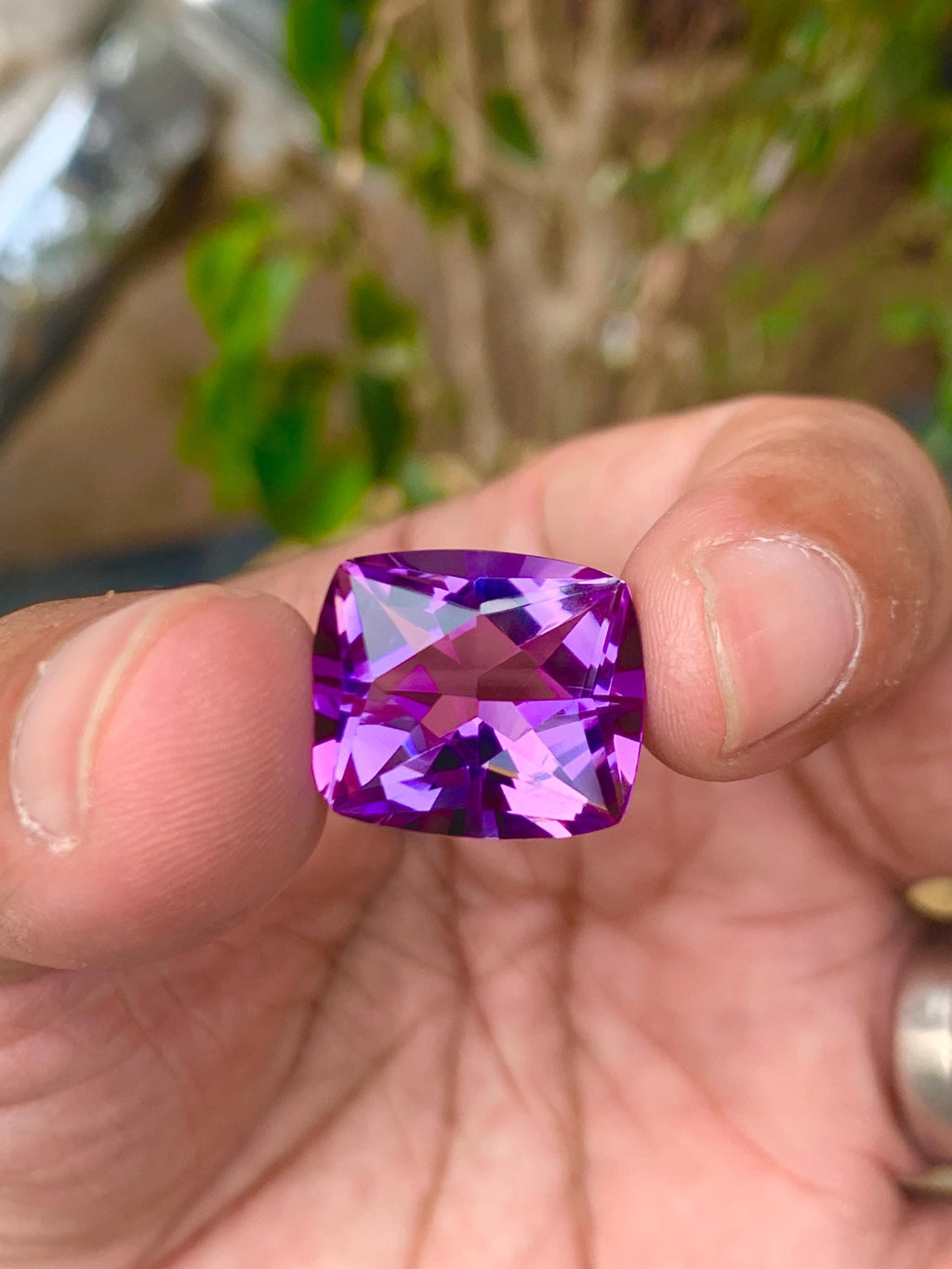 Amethyst 13.40 Carat Fancy Cut Gemstone from Brazil – Vivid Purple Loose Stone