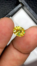 1.75 CT Oval Sphene Gemstone: Greenish Yellow Titanite, August Birthstone