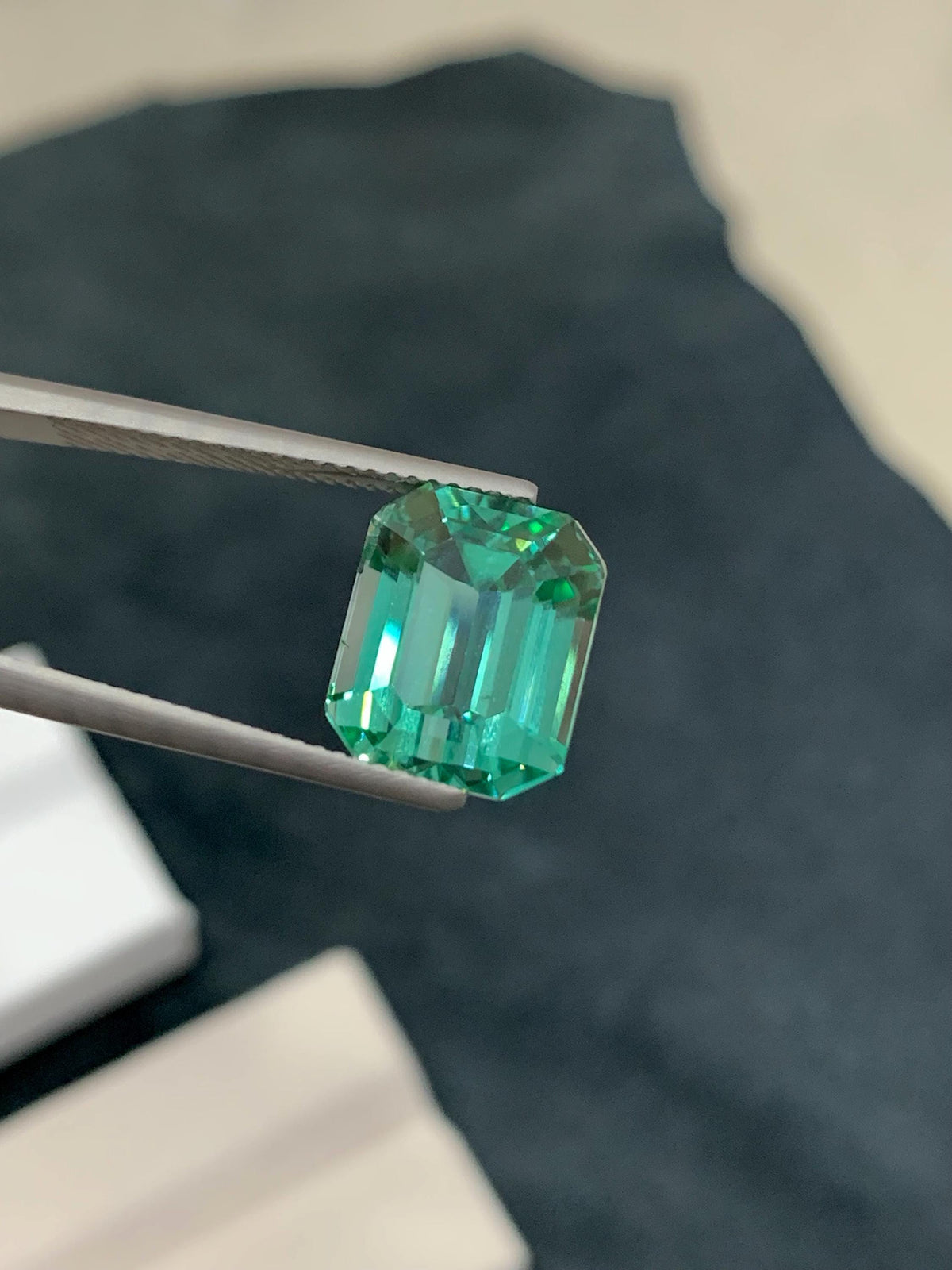 Hiddenite Carat Octagonal Emerald Cut 8.75 Green Kunzite from Afghanistan.