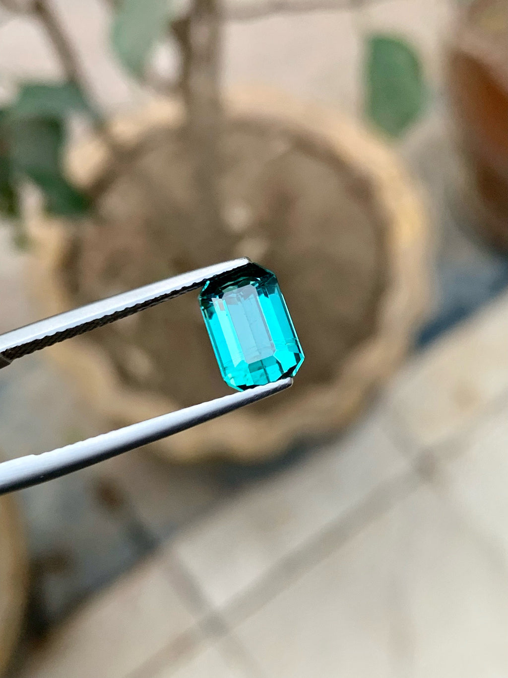 Lagoon Blue Tourmaline Gemstone: Emerald Cut, 2.60 Ct, Afghanistan