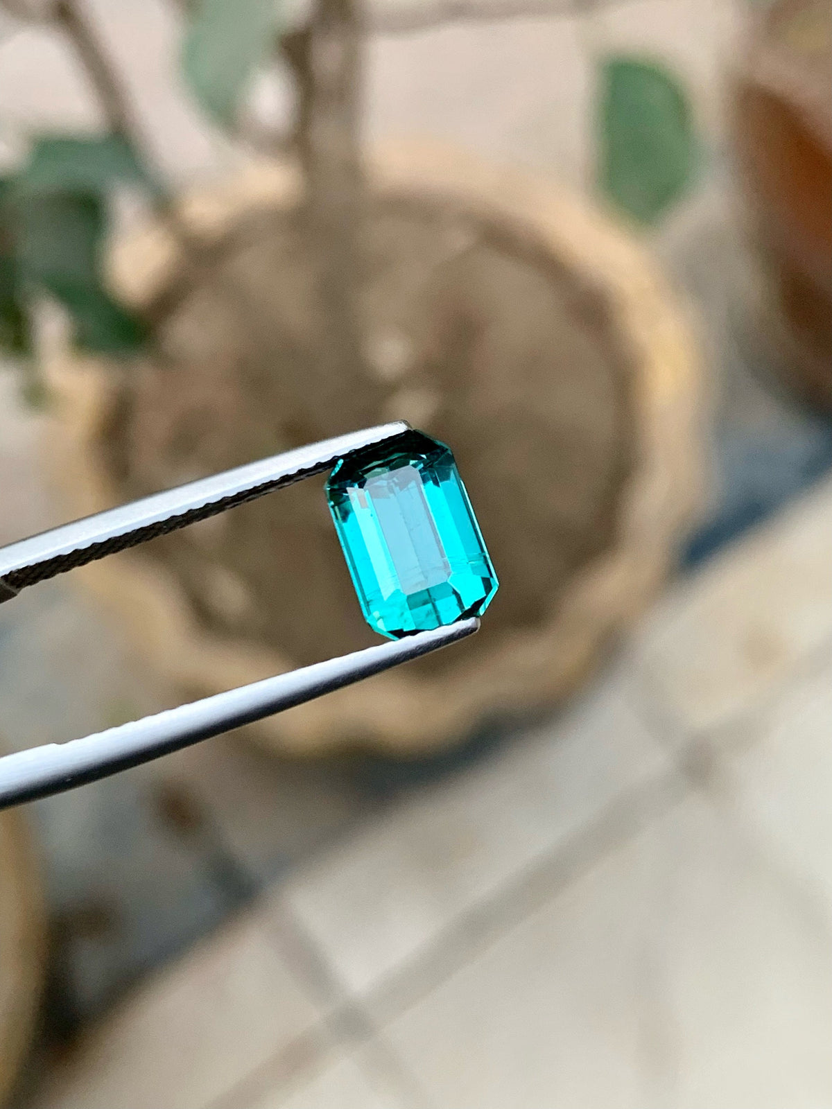 Lagoon Blue Tourmaline Gemstone: Emerald Cut, 2.60 Ct, Afghanistan