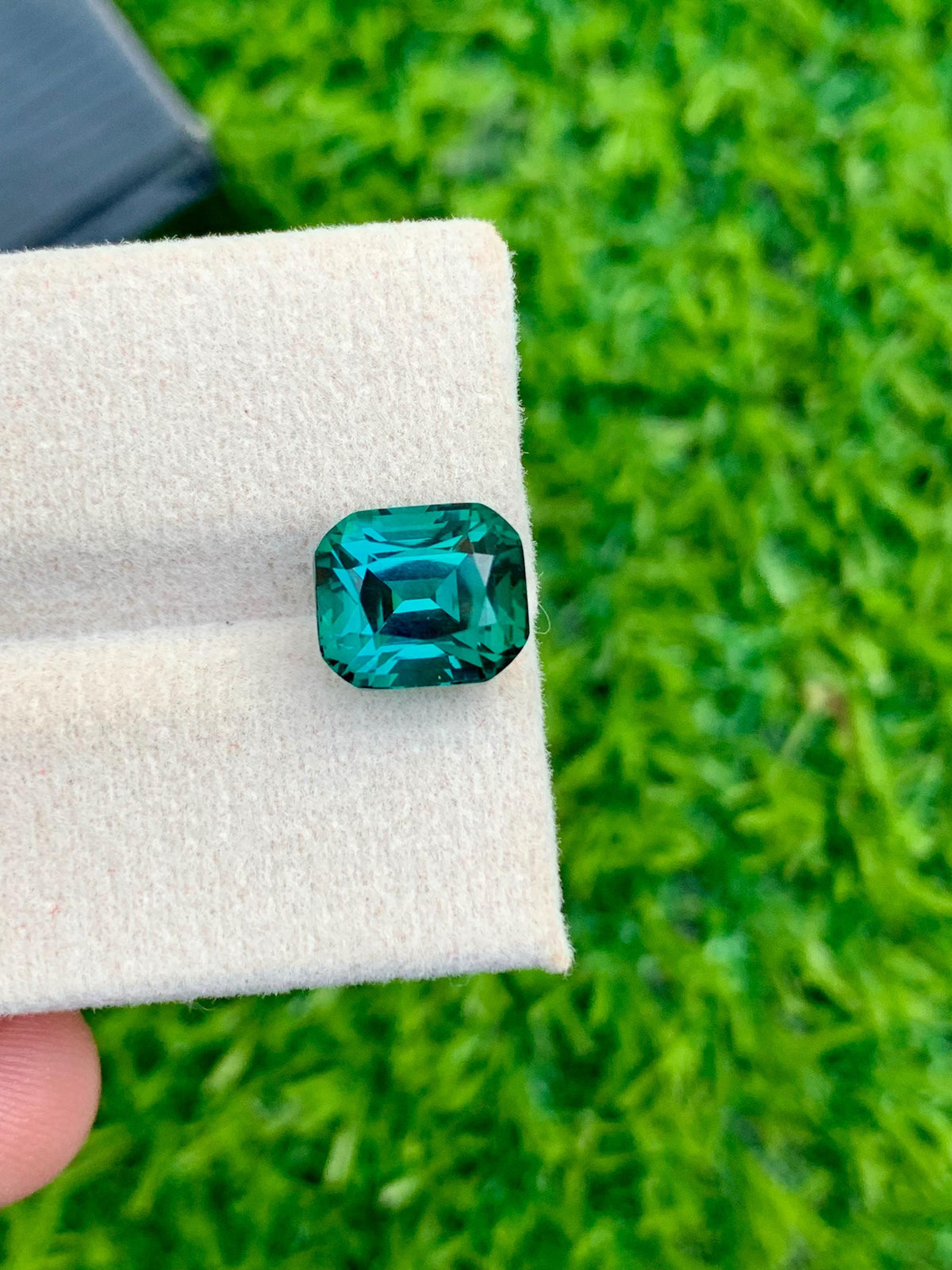 3.75 CT Lagoon Tourmaline Gemstone: Cushion Cut, VVS Clarity