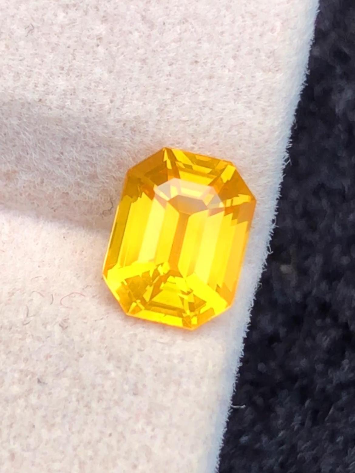 Yellow Sapphire 1.05ct Emerald Octagonal Cut Madagascar