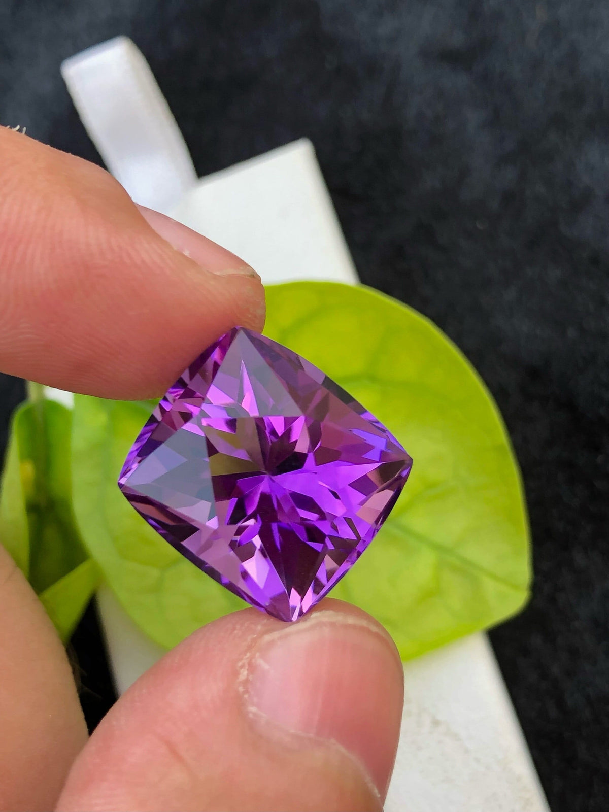 Fancy Cut Natural Amethyst Gemstone: Purple Ring Stone, 17.30 CT