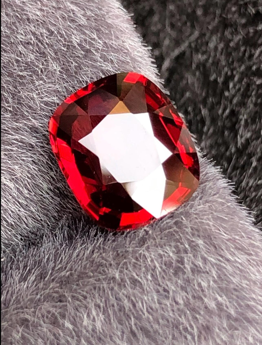 Vivid Red Spinel 2.09 ct Step Cushion Cut - Burma Gemstone Loose Stone