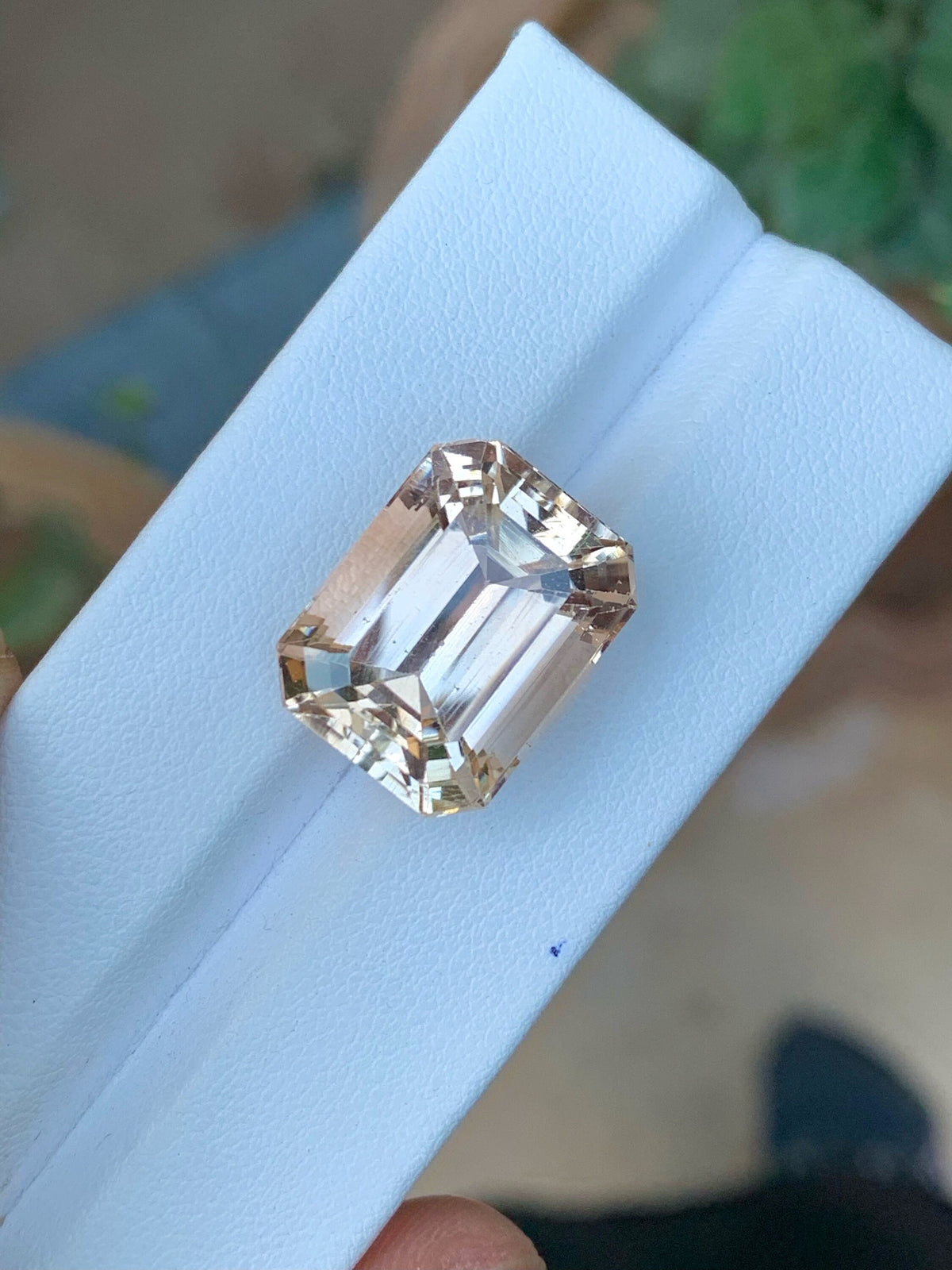 Unheated Imperial Topaz Gemstone: 24.70 CT Emerald Cut