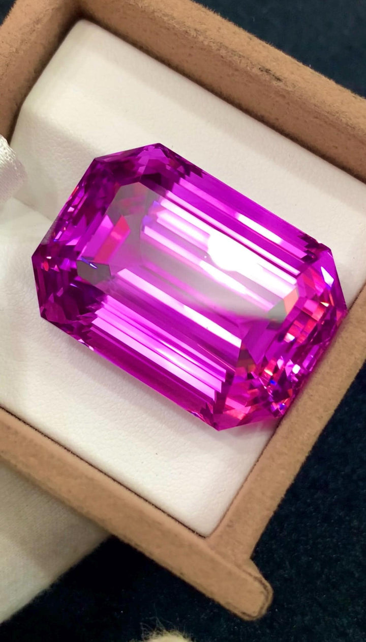 Vivid Pink Kunzite Gemstone 156.50 Carat Emerald Cut, Afghanistan