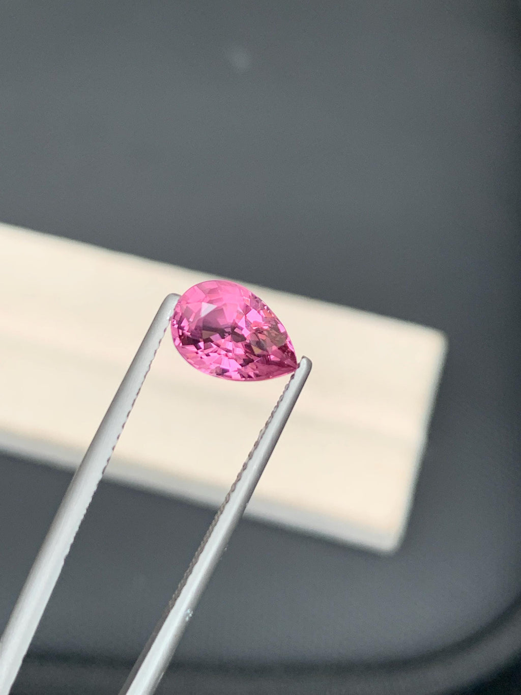 Mahenge Spinel Gemstone: Vivid Pinkish-Red Pear Cut, 2.32 CT