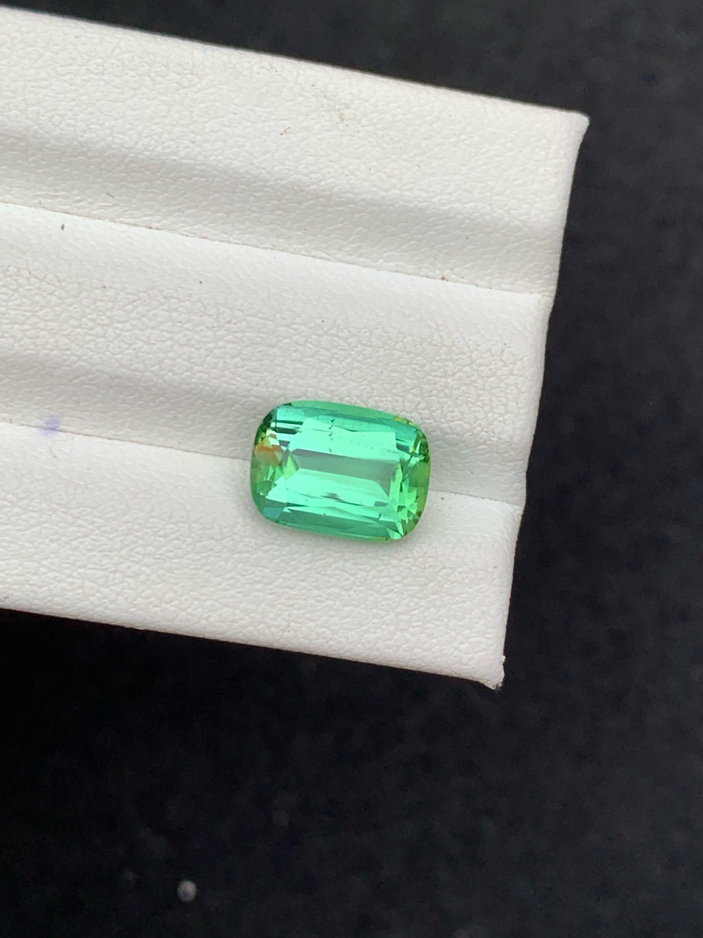 Natural Blue Green Tourmaline Gemstone: Cushion Cut, 3.35 Carat