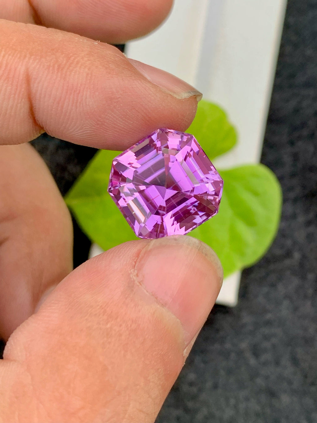 Deep Pink Kunzite Gemstone: 16.70 CT Flawless Ascher Cut