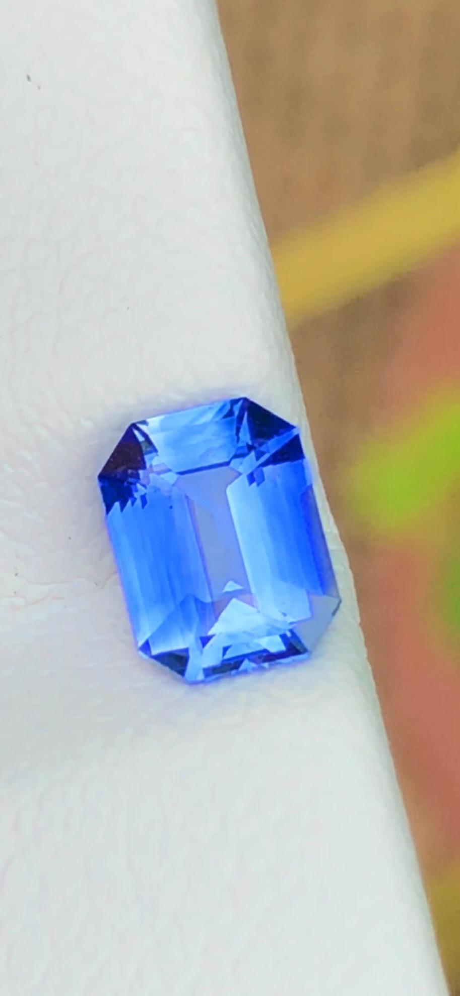 Royal Blue Sapphire 1.12ct Emerald-Octagonal Cut – Madagascar