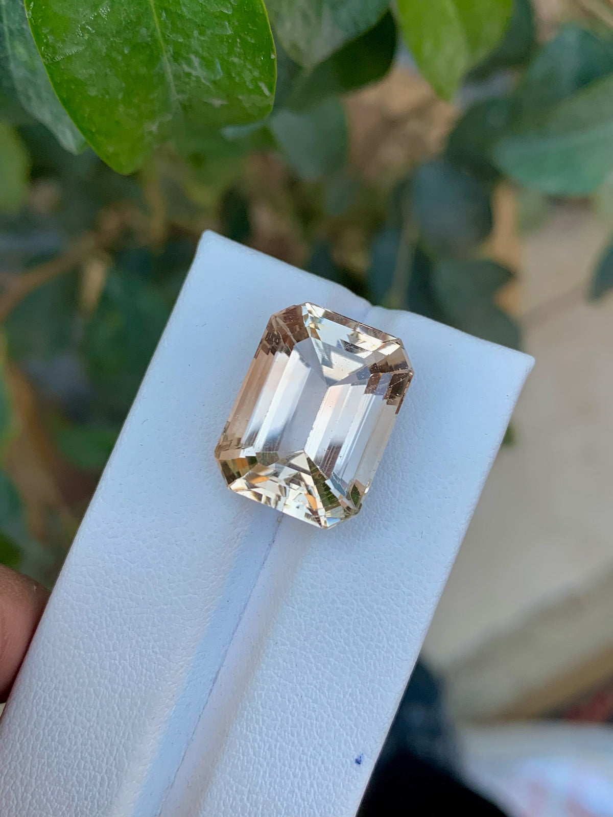 Unheated Imperial Topaz Gemstone: 24.70 CT Emerald Cut