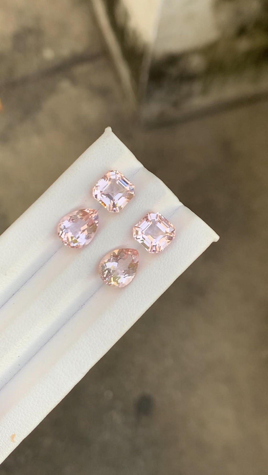 Natural Pink Morganite Set: Oval & Cushion Cut Gems, 9.77 Carats