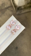 Natural Pink Morganite Set: Oval & Cushion Cut Gems, 9.77 Carats
