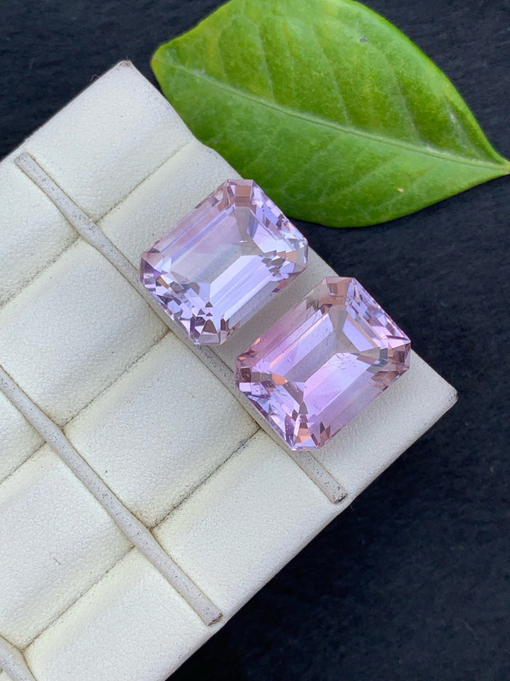 Emerald Cut Purple Amethyst Gemstone: Natural VVS Jewelry Stone (37.80 CTS)