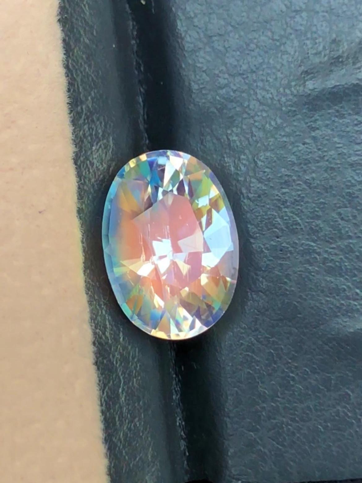 Rainbow Moonstone 3.02ct Oval Faceted Cut – Madagascar