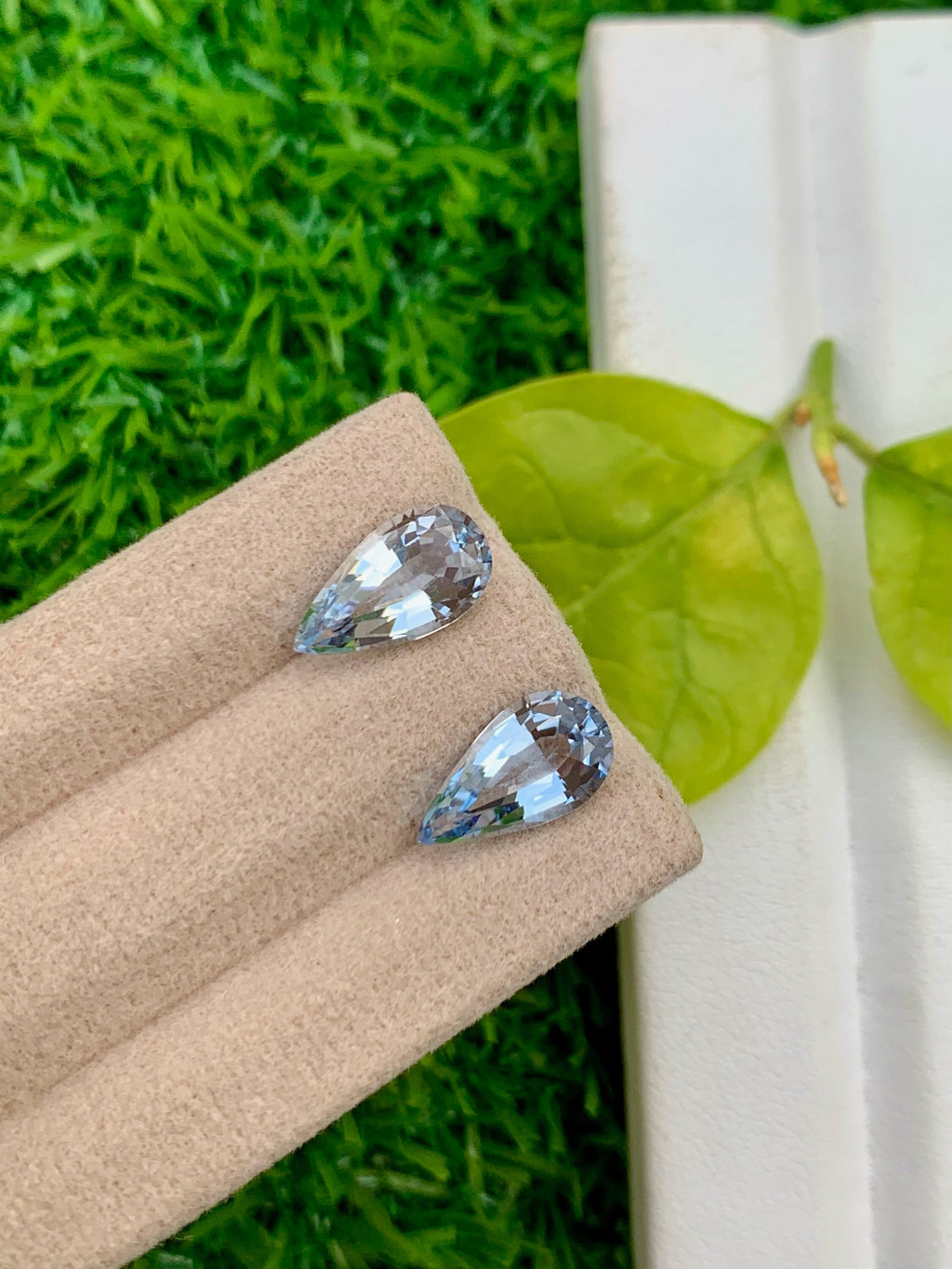 Santa Maria Blue Aquamarine Gemstone Pair: Pear Cut, March Birthstone, 4.20 CT