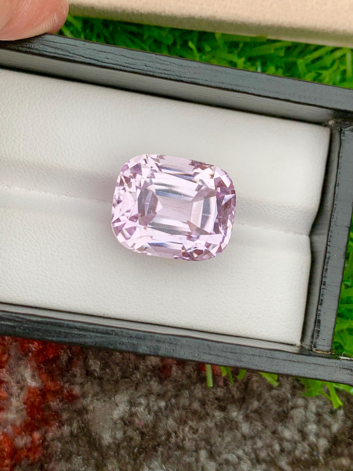 Neon Pink Kunzite Gemstone: 31.20 Carat Cushion Cut