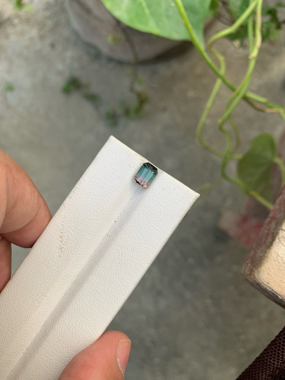 Bi-Color Tourmaline Loose Gemstone: Emerald Cut, 1.40 CT