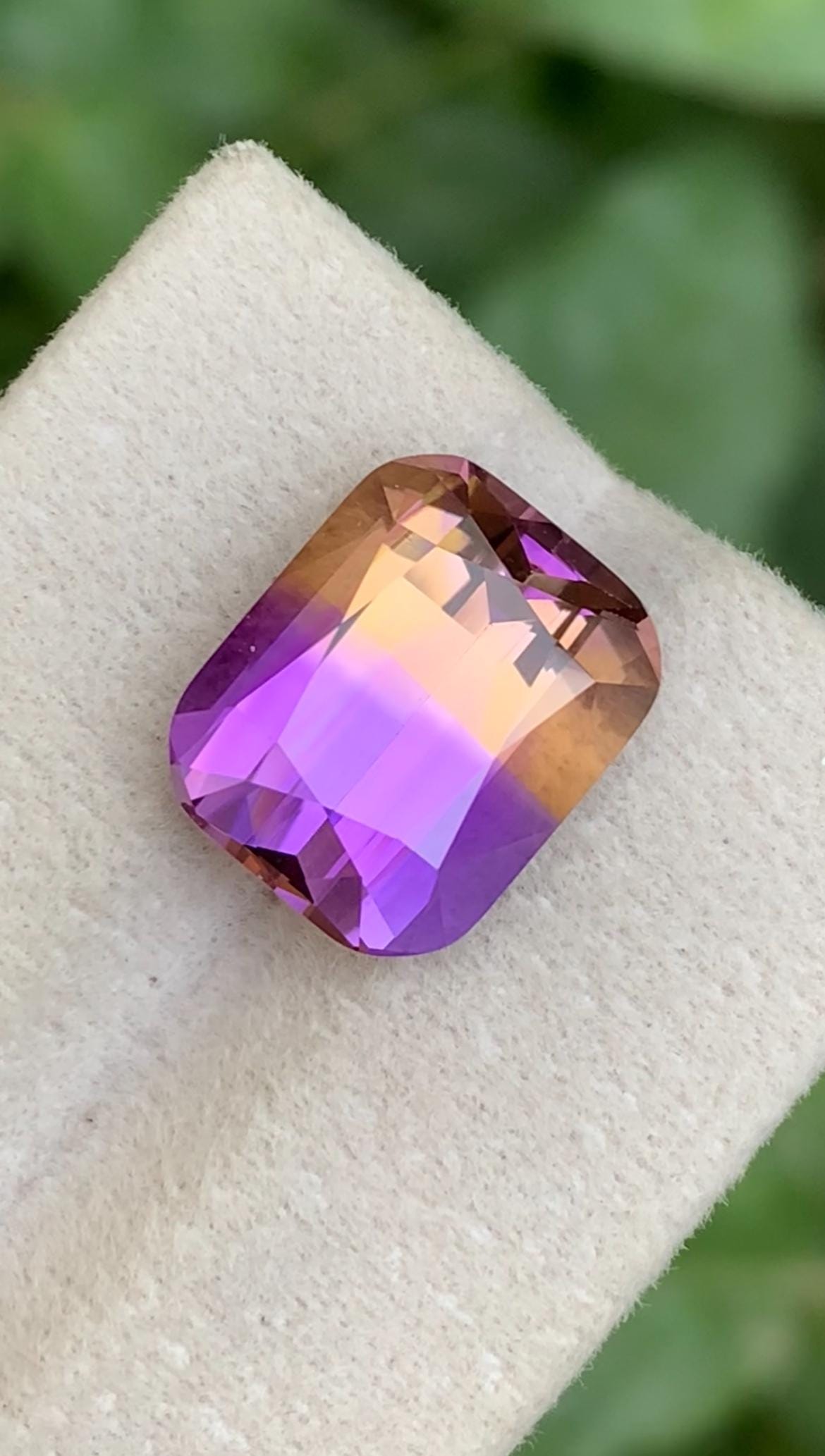 Bi Color Ametrine 8.00ct Cushion Cut Gemstone from Brazil – Purple and Golden Blend
