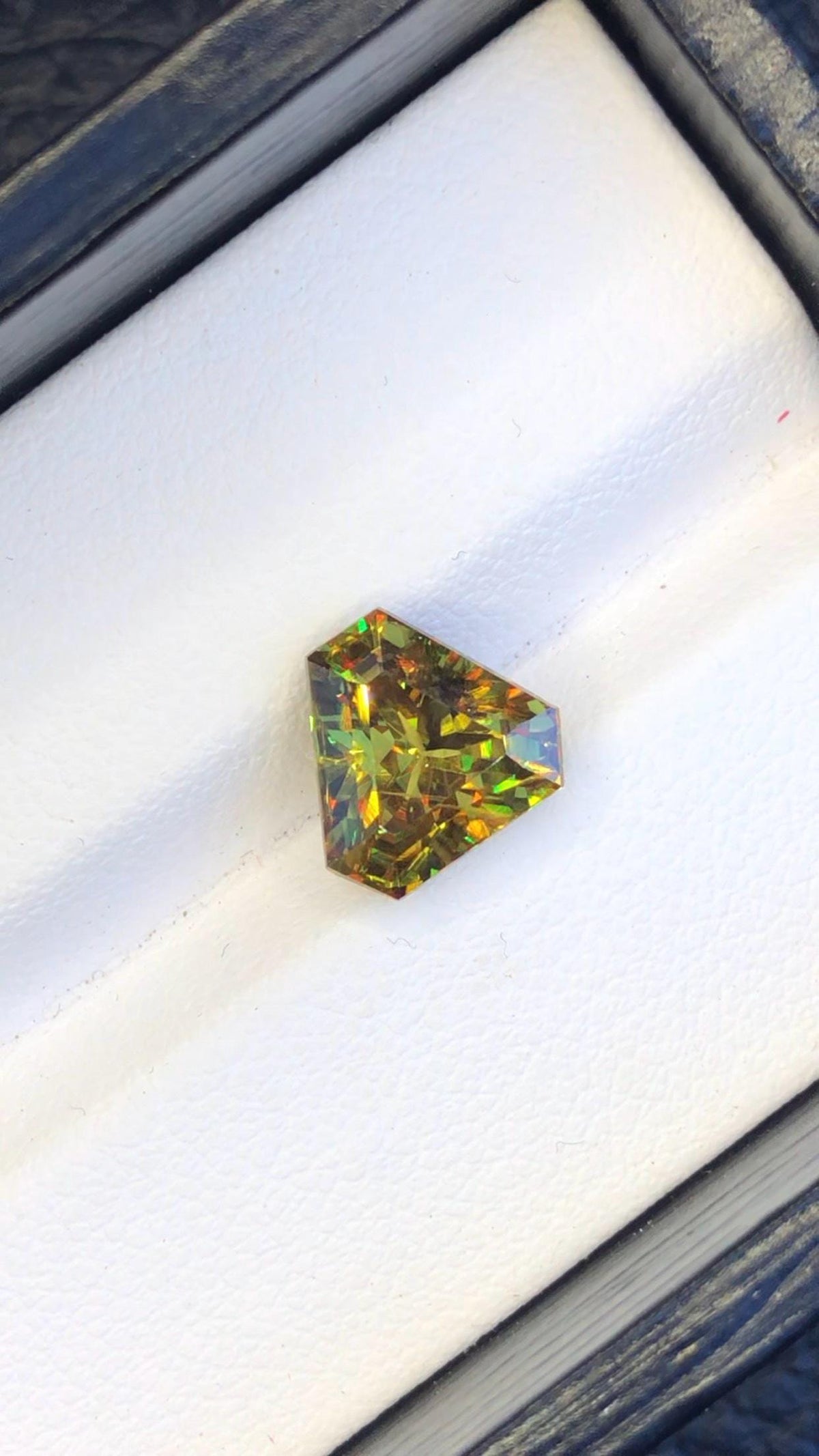 Trillion Cut Sphene Gemstone: 3.10 CT Fire Titanite Stone