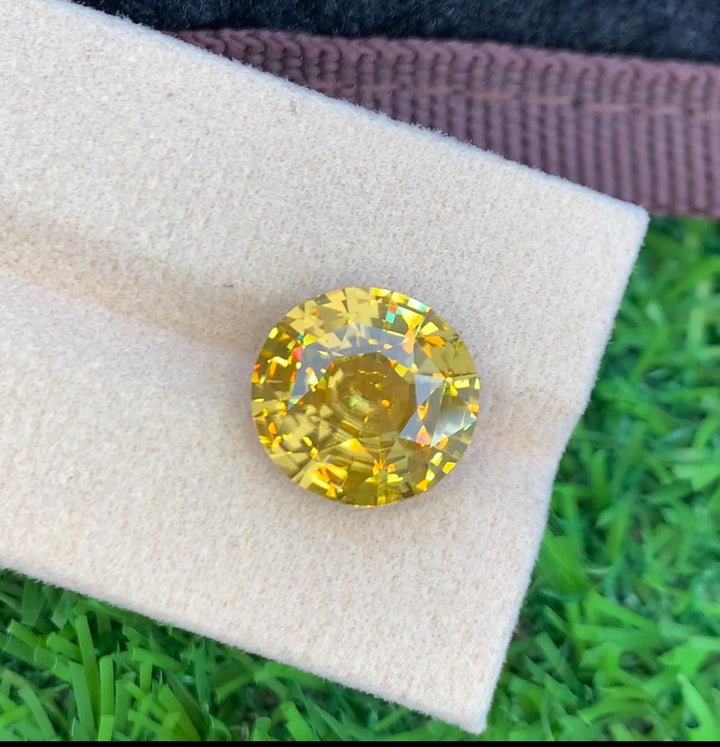 Yellow Zircon 11.00ct Oval Cut Gemstone from Sri Lanka