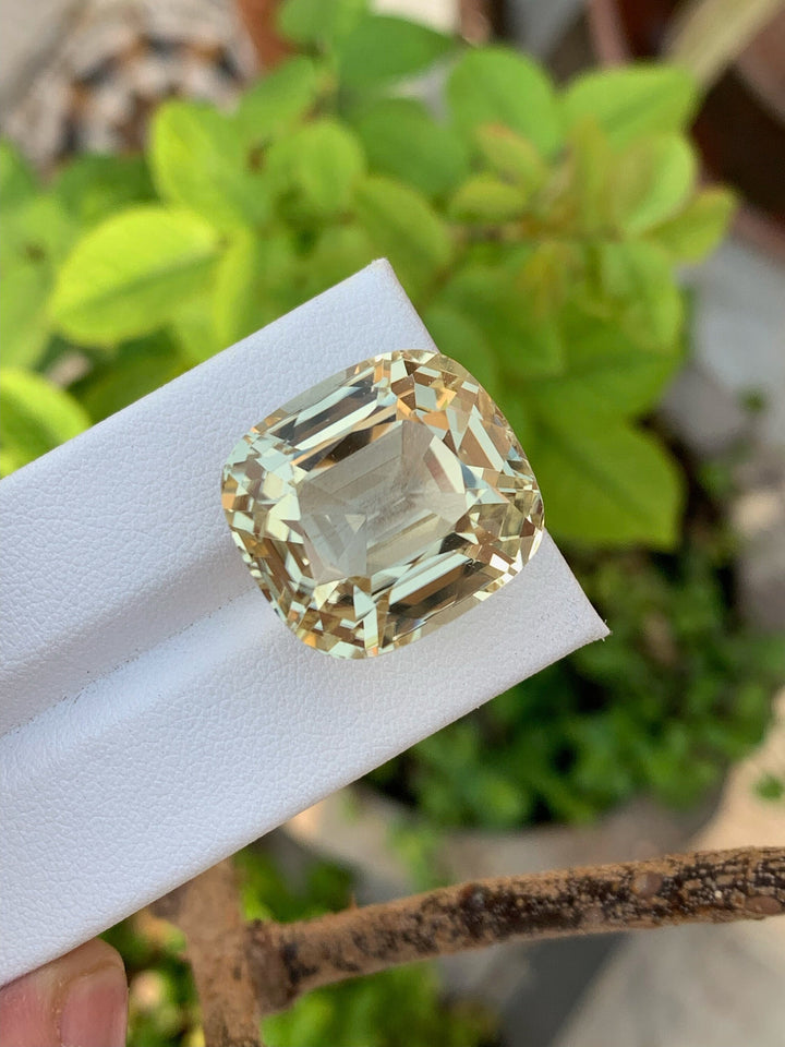 Golden Peach Triphane Var Kunzite Loose Gemstone Cushion Cut ~ 51.65 Carats