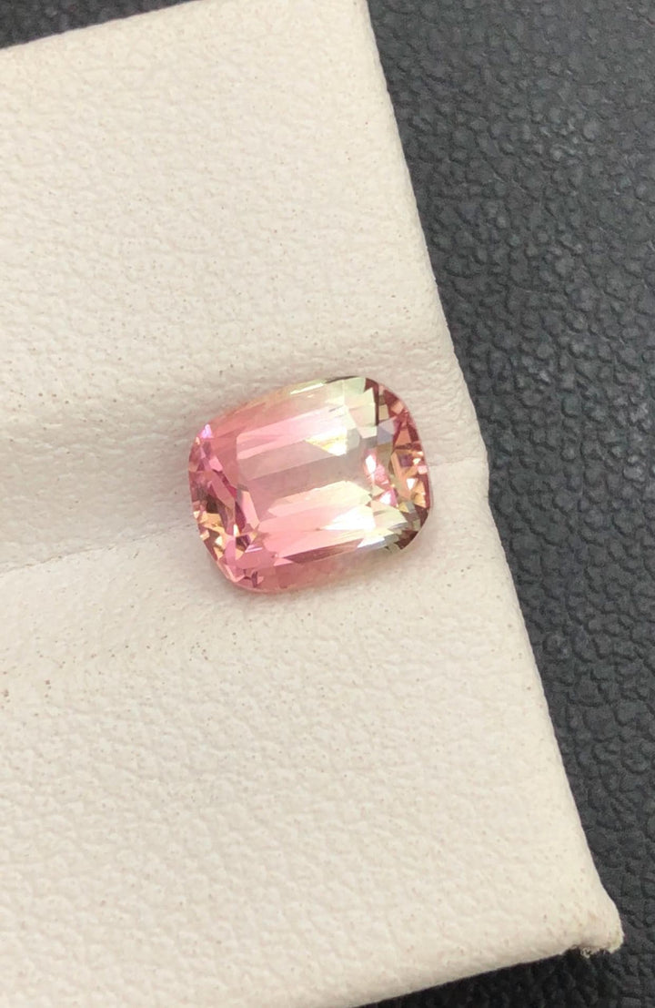 Bi Colour Tourmaline 1.95 Carat Cushion Cut – 8x6.49x5.23mm Loose Gemstone