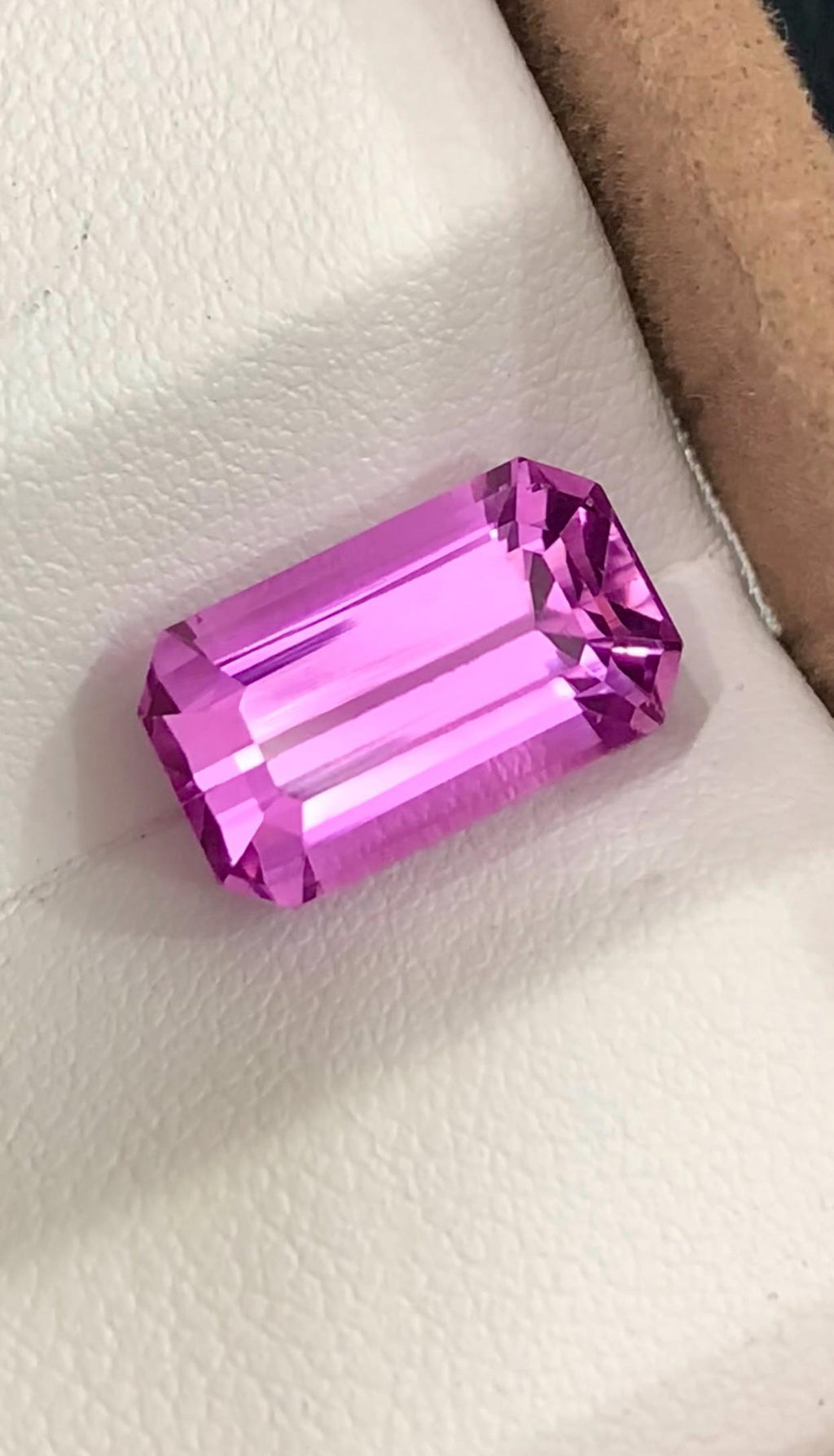 Pink Kunzite 9.60 Carat Emerald Cut Loose Gemstone from Afghanistan