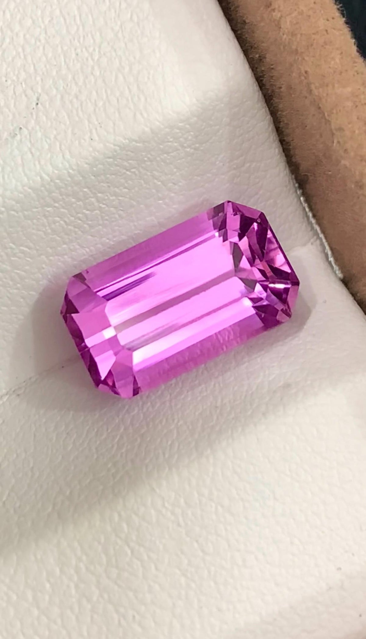 Pink Kunzite 9.60 Carat Emerald Cut Loose Gemstone from Afghanistan