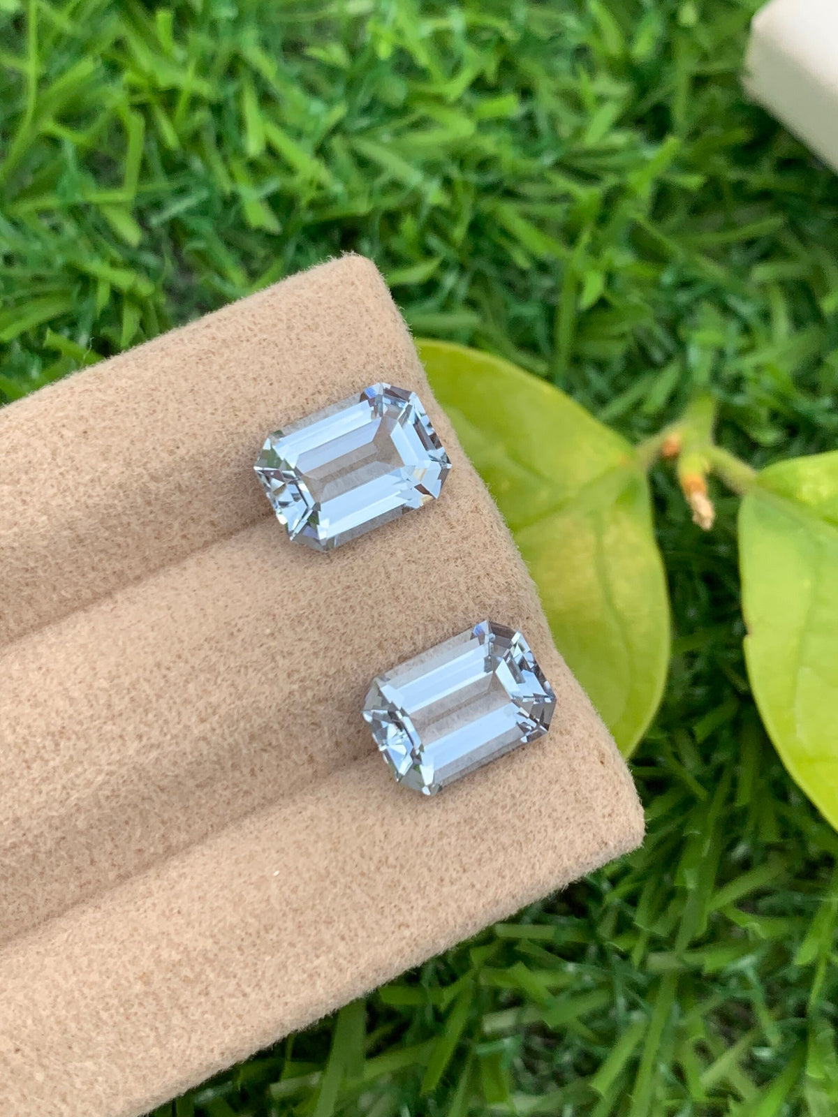 Santa Maria Blue Aquamarine Gemstone Pair: Emerald Cut, 3.30 CT