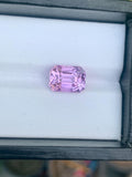 Light Pink Kunzite Gemstone: 4.60 CT Emerald Cut, Afghanistan