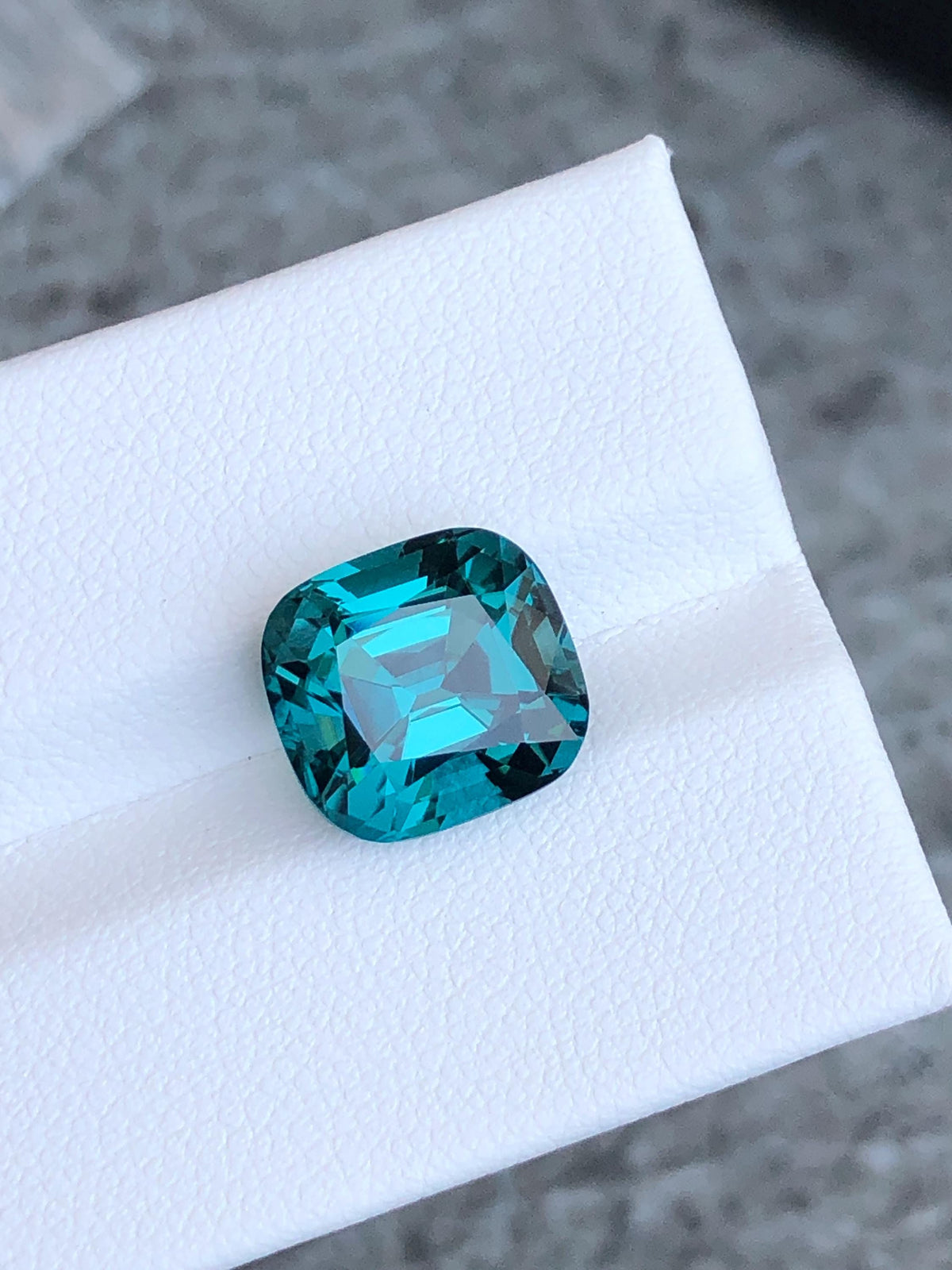 Gem Quality Lagoon Blue Tourmaline Gemstone: Cushion Cut October Birthstone, 6.45 CT