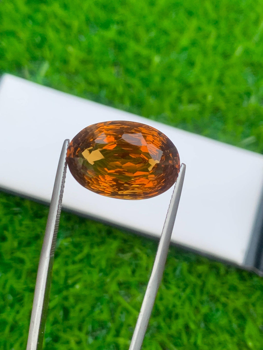 Natural Citrine Gemstone: Orange Cushion Cut, November Birthstone (14.20 Carat)
