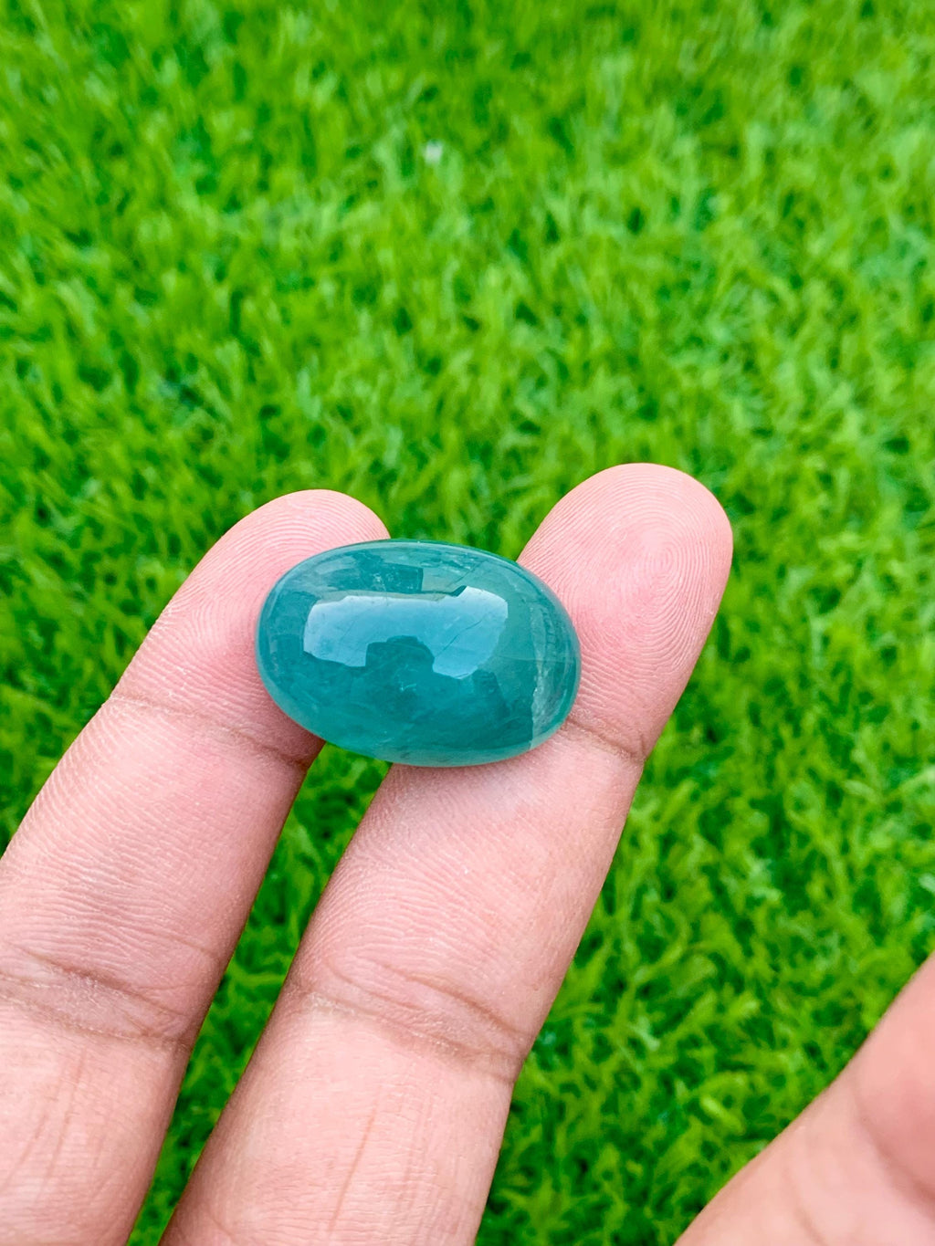 Grandidierite Gemstone Cabochon: Rare Bluish-Green Jewelry Stone, 34.40 CT