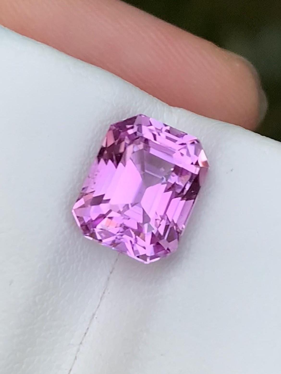 Vivid Pink Kunzite Gemstone: 4.90 CT Faceted Cushion Cut From Nuristan Afghanistan