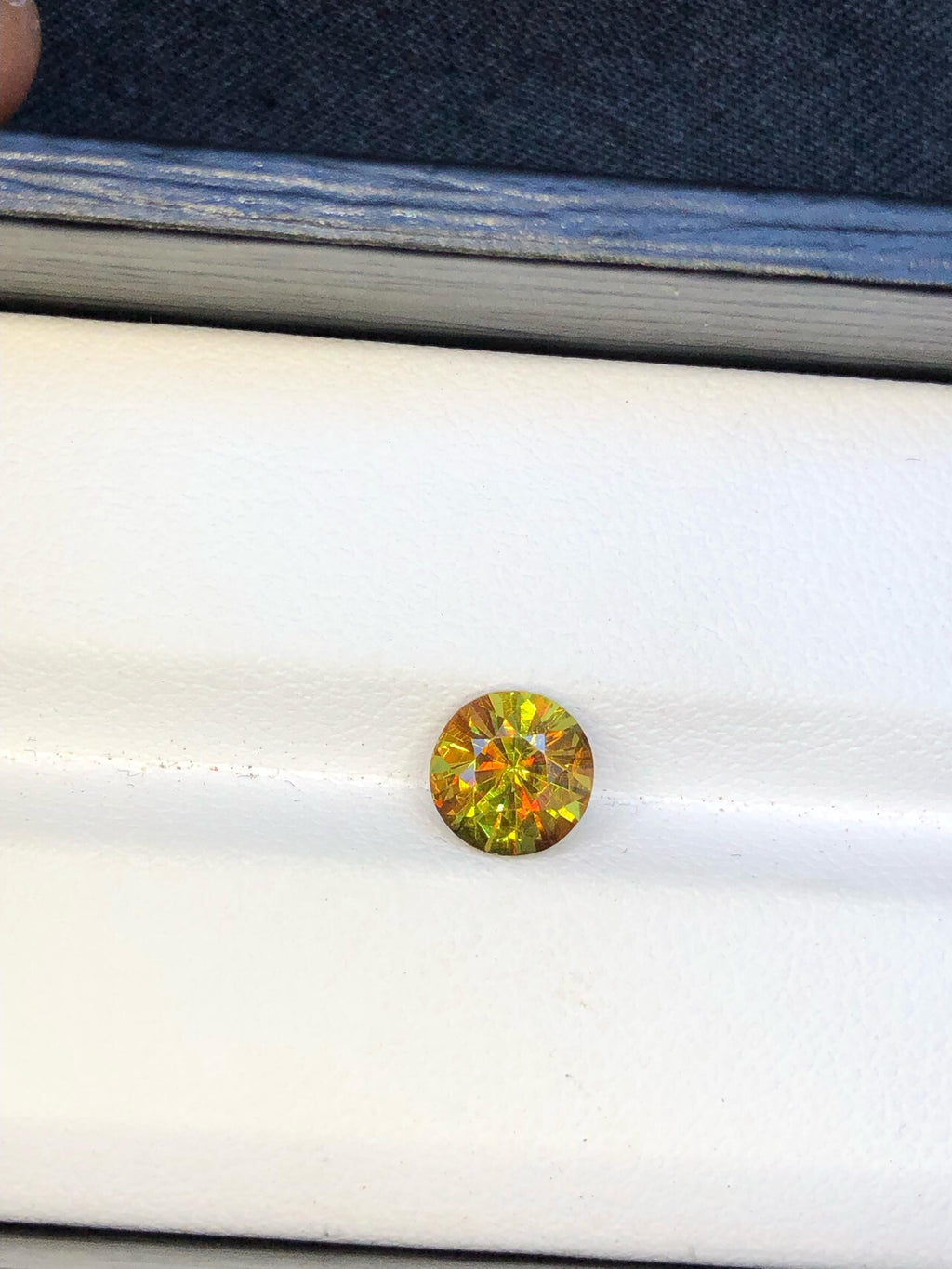 Natural Sphene Gemstone: Round Cut, Loose Titanite, 1.35 CT